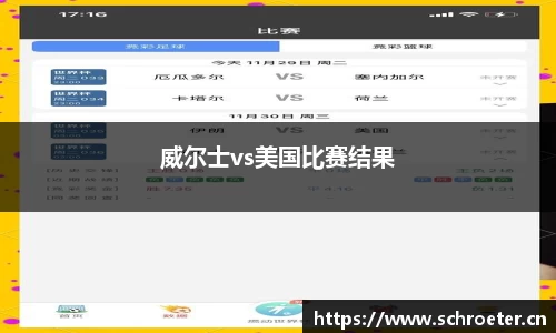 威尔士vs美国比赛结果