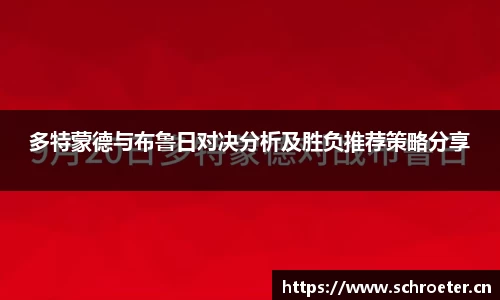 多特蒙德与布鲁日对决分析及胜负推荐策略分享