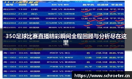 350足球比赛直播精彩瞬间全程回顾与分析尽在这里