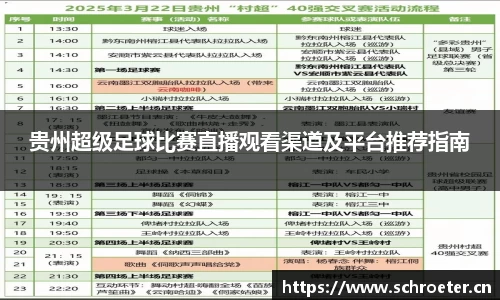 贵州超级足球比赛直播观看渠道及平台推荐指南
